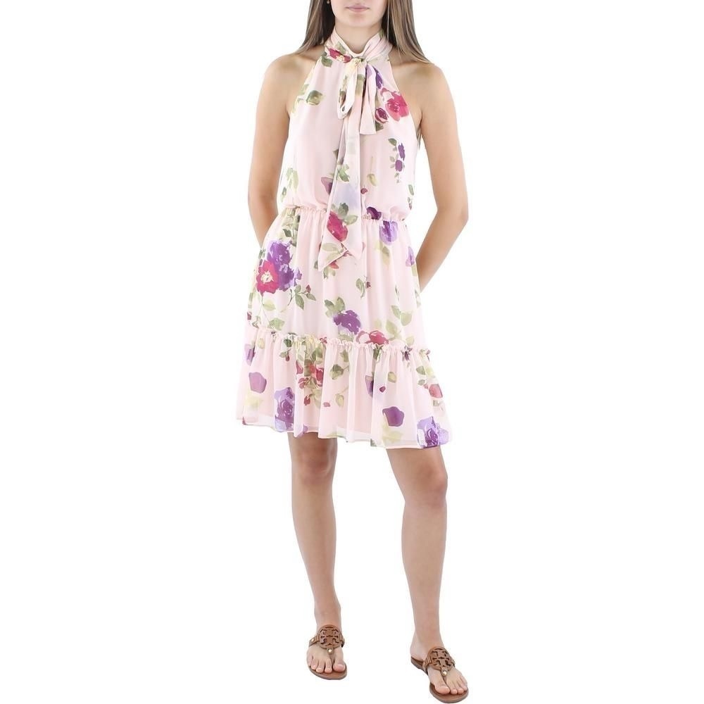 LAUREN RALPH LAUREN Floral Chiffon Sleeveless Dress 12​ - Picture 9 of 10